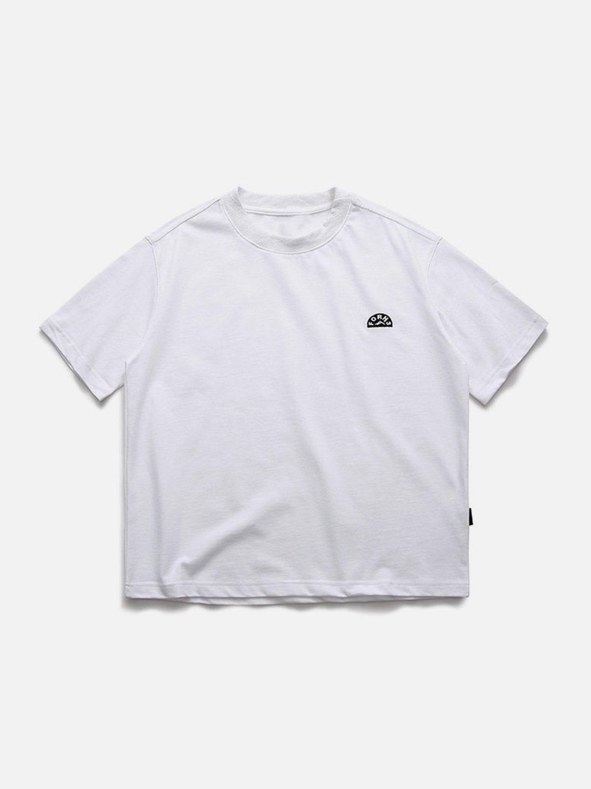 Sneakerland™ - Solid Embroidery Semicircle Letter Tee - tntwear1