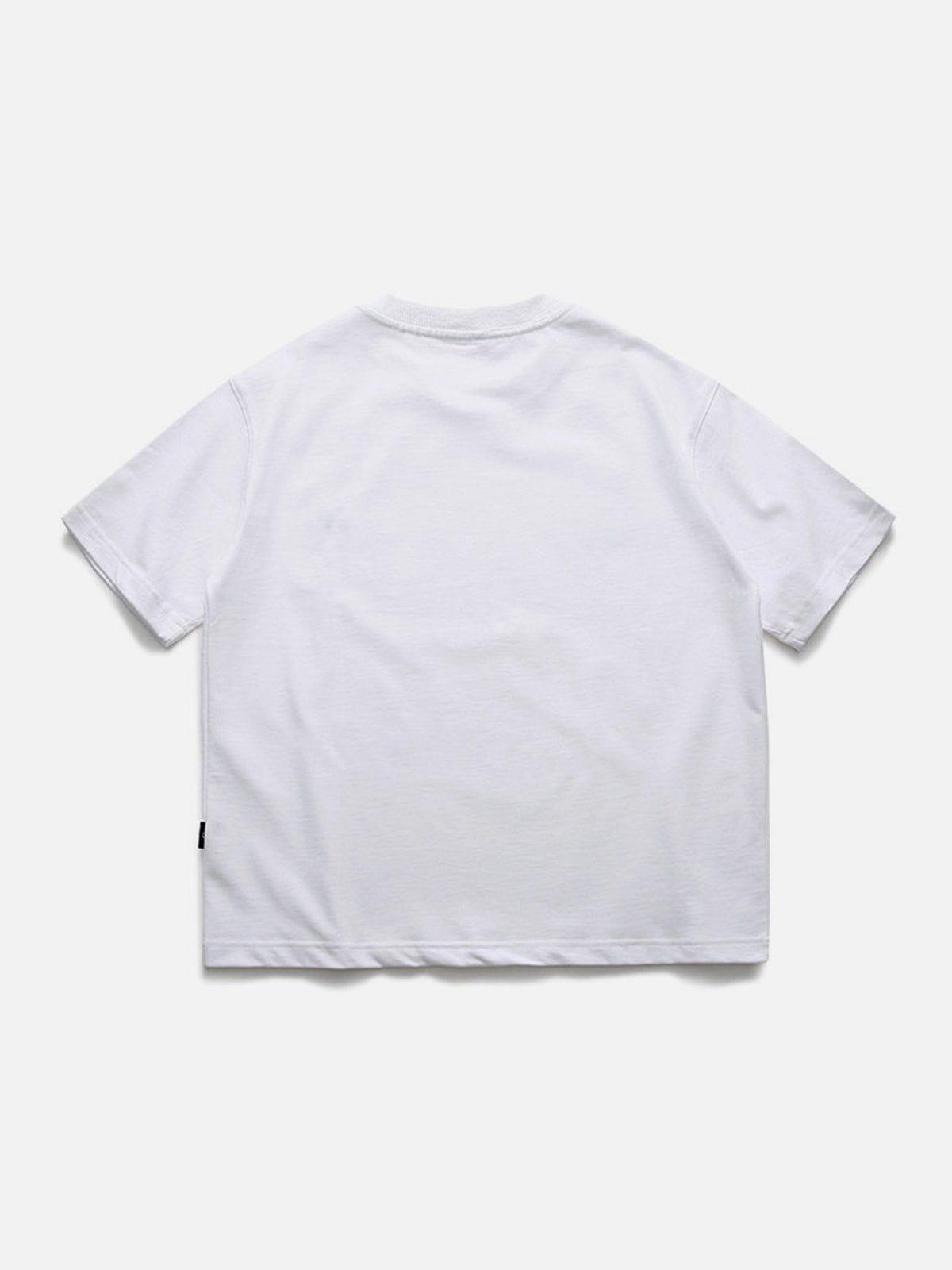 Sneakerland™ - Solid Embroidery Semicircle Letter Tee - tntwear1