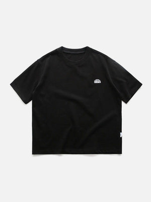 Sneakerland™ - Solid Embroidery Semicircle Letter Tee - tntwear1