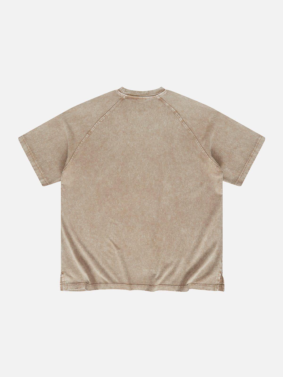 Sneakerland™ - Solid Washed Essential Cotton Tee - tntwear1