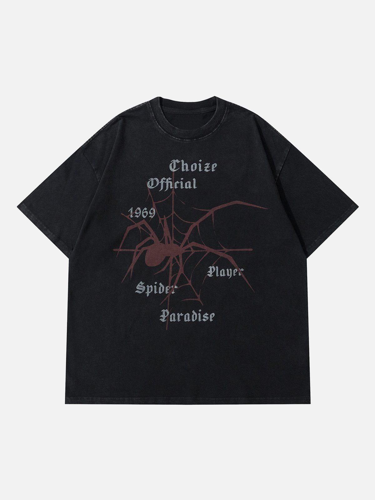 Sneakerland™ - Spider Print Washed Tee - tntwear1