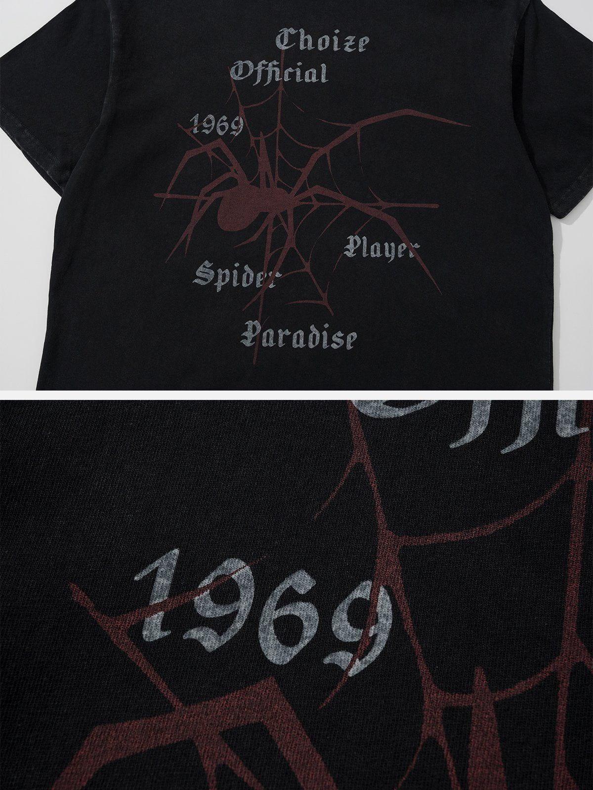 Sneakerland™ - Spider Print Washed Tee - tntwear1