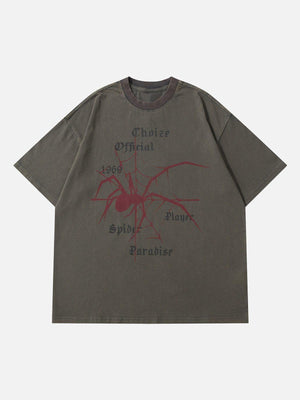 Sneakerland™ - Spider Print Washed Tee - tntwear1