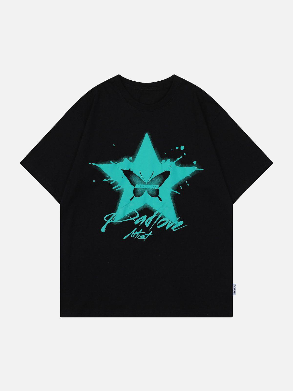 Sneakerland™ - Star Butterfly Print Tee - tntwear1