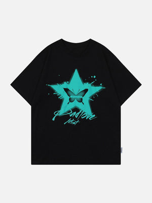 Sneakerland™ - Star Butterfly Print Tee - tntwear1