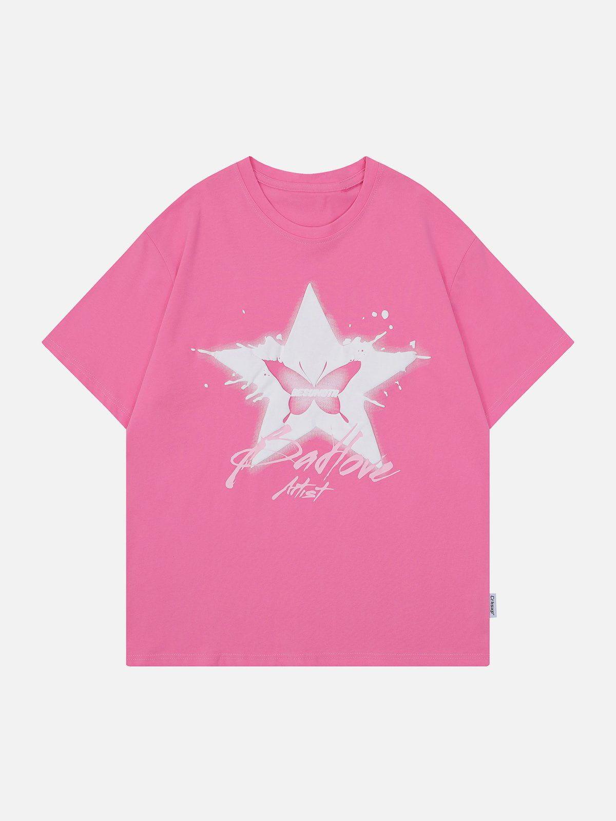 Sneakerland™ - Star Butterfly Print Tee - tntwear1