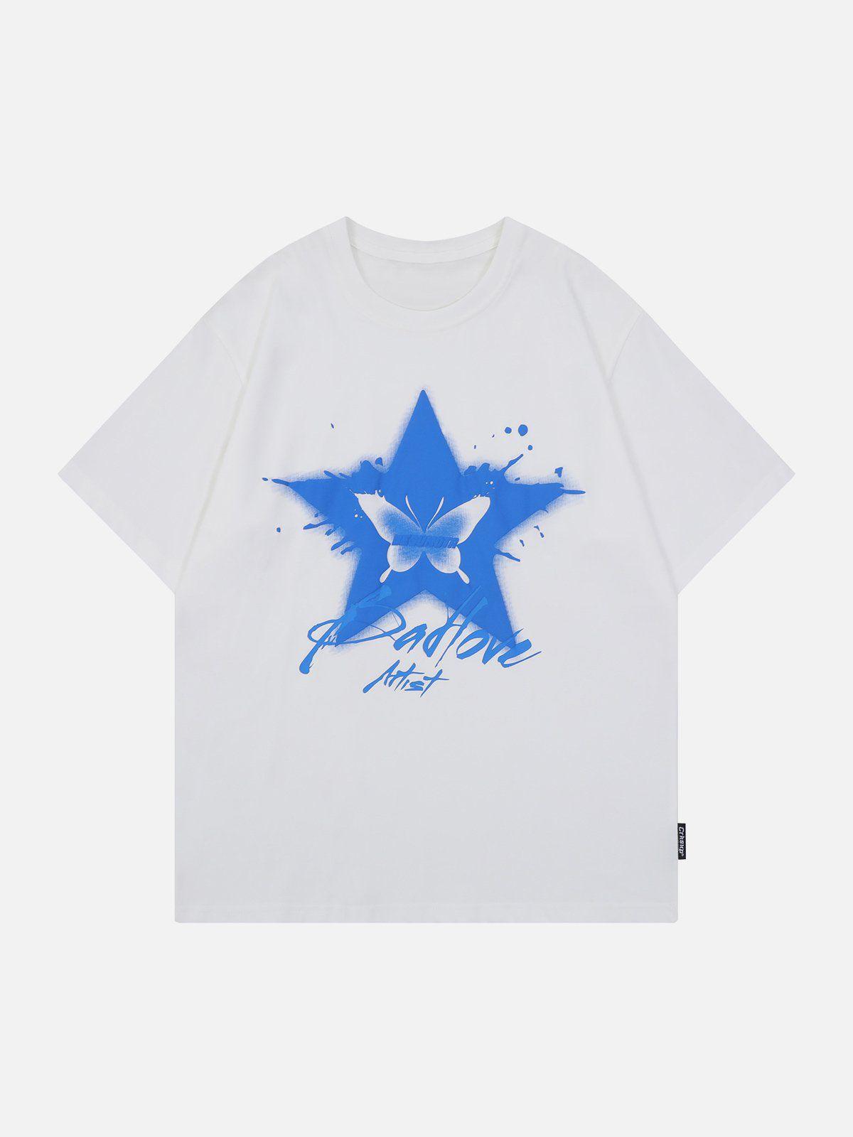 Sneakerland™ - Star Butterfly Print Tee - tntwear1