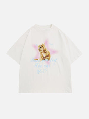 Sneakerland™ - Star Cat Print Tee - tntwear1