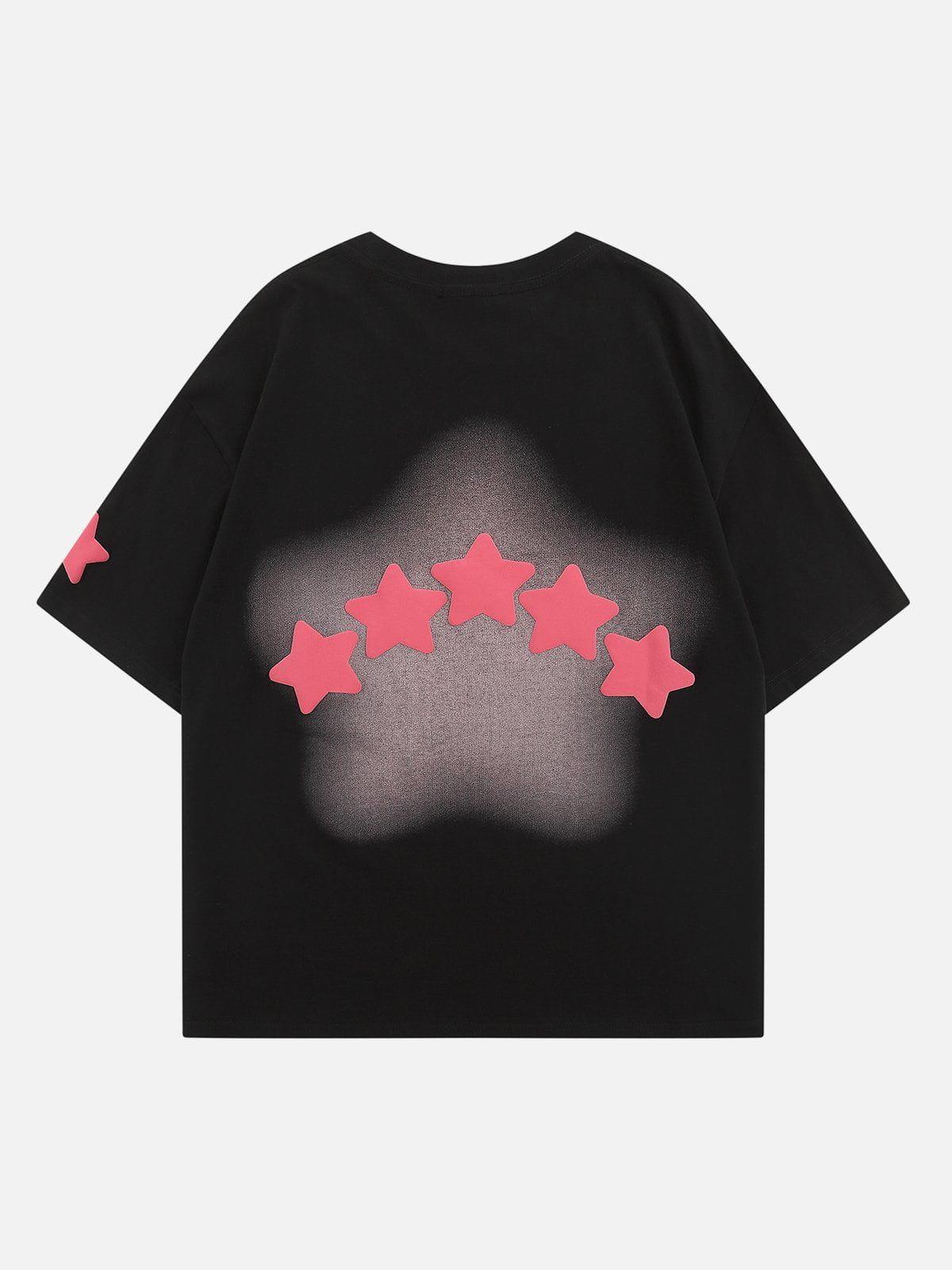 Sneakerland™ - Star Dip-dye Embroidery Tee - tntwear1