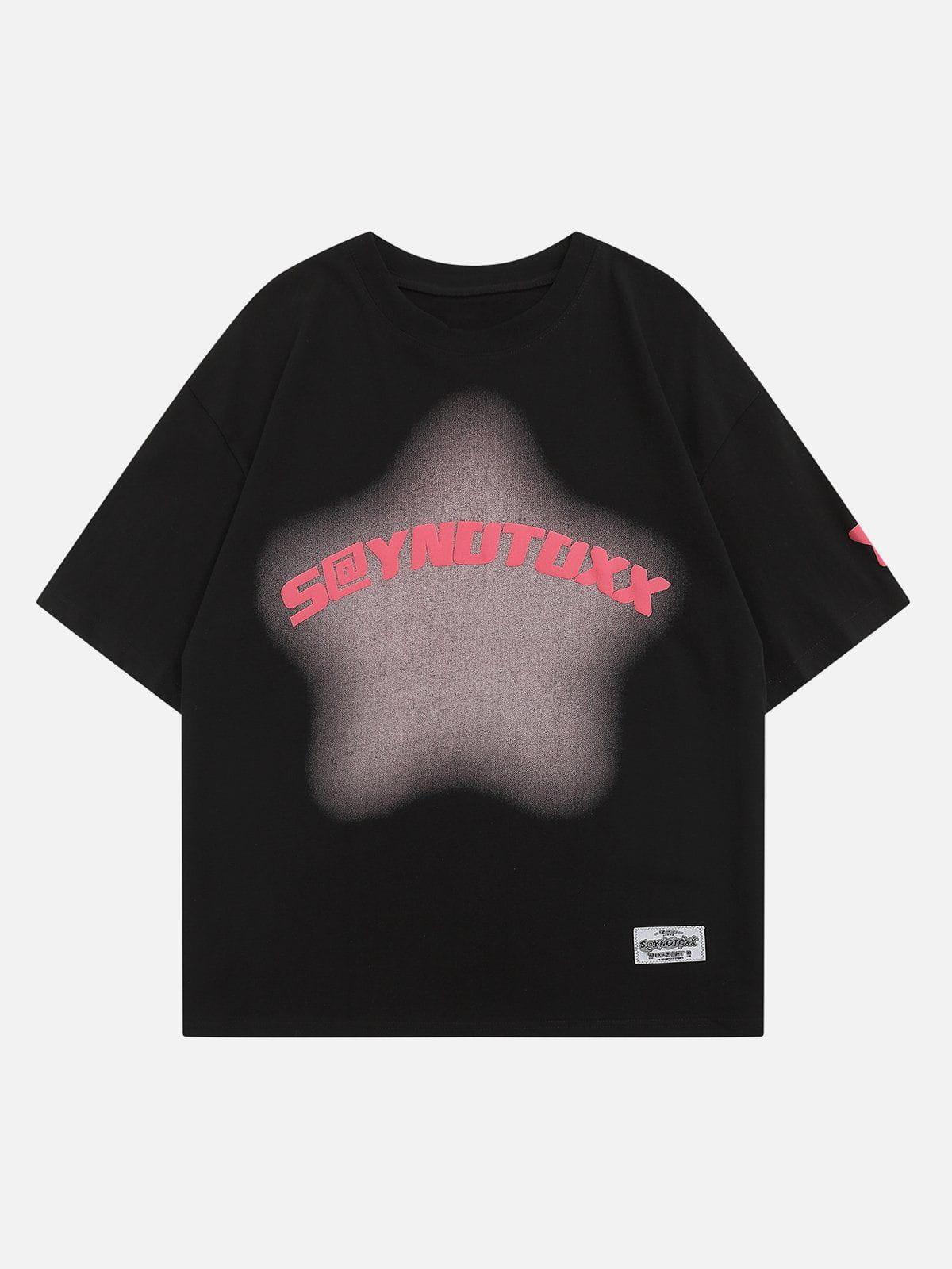 Sneakerland™ - Star Dip-dye Embroidery Tee - tntwear1