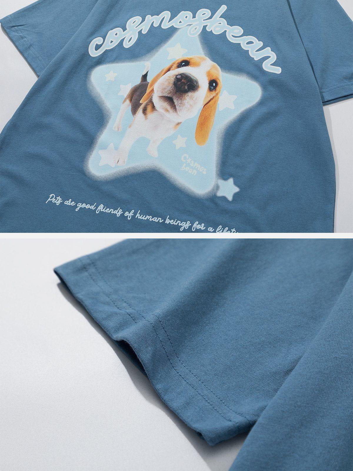 Sneakerland™ - Star Dog Print Tee - tntwear1