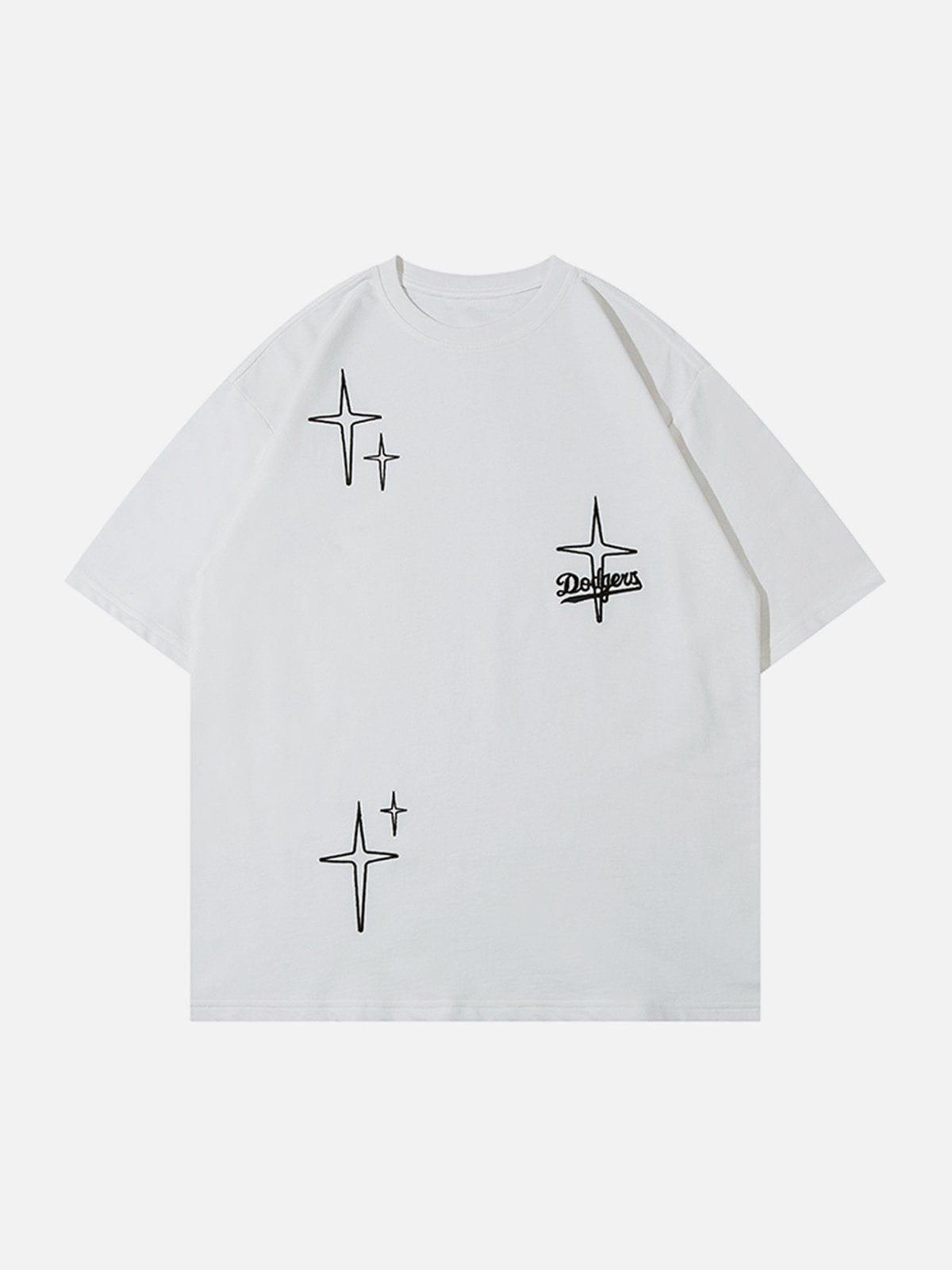 Sneakerland™ - Star Embroidery Print Tee - tntwear1