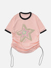 Sneakerland™ - Star Embroidery Side Drawstring Tee - tntwear1