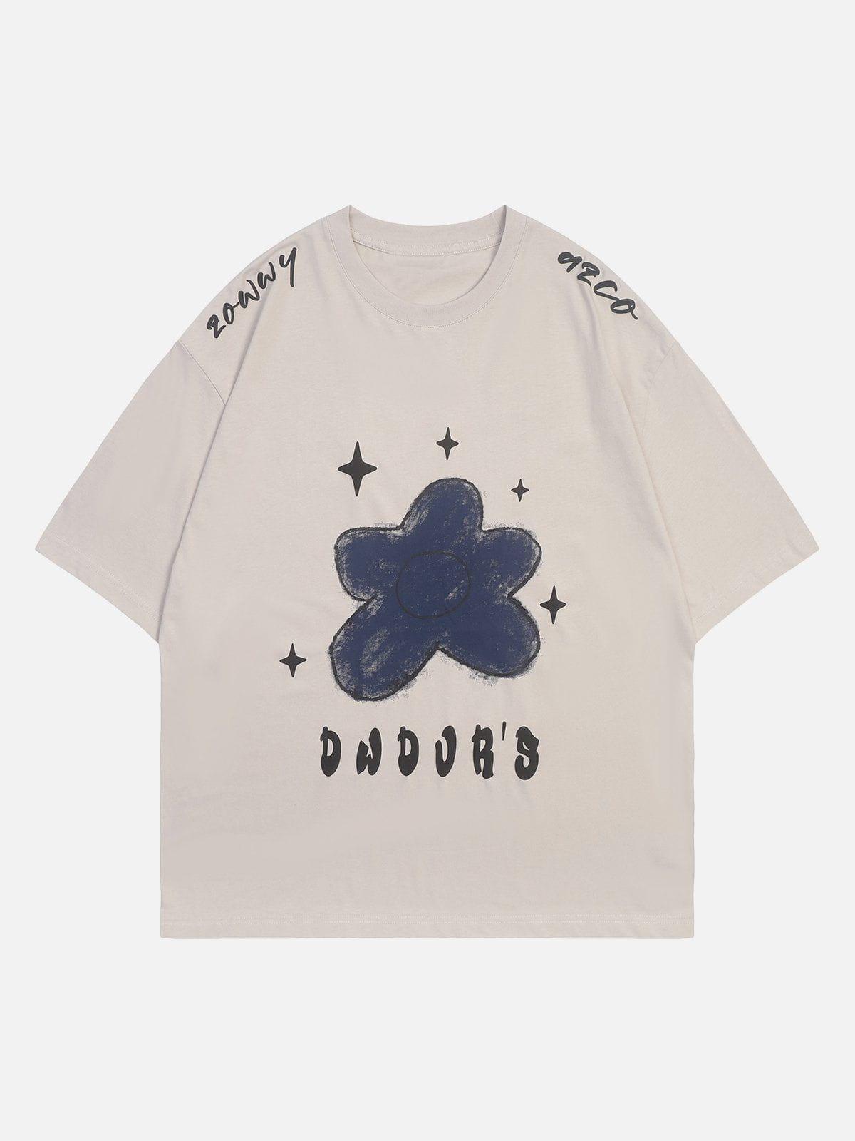 Sneakerland™ - Star Flower Print Tee - tntwear1