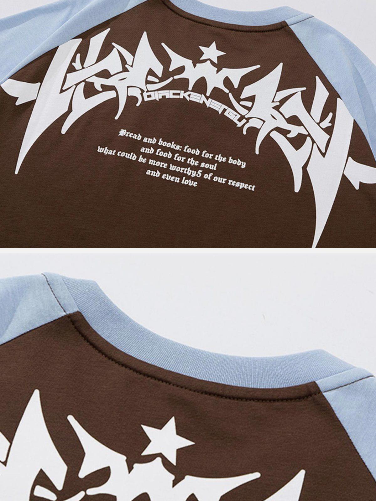 Sneakerland™ - Star Gothic Leeter Print Tee - tntwear1