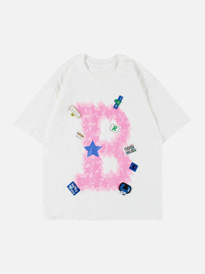 Sneakerland™ - Star Gradient Labelling Tee - tntwear1