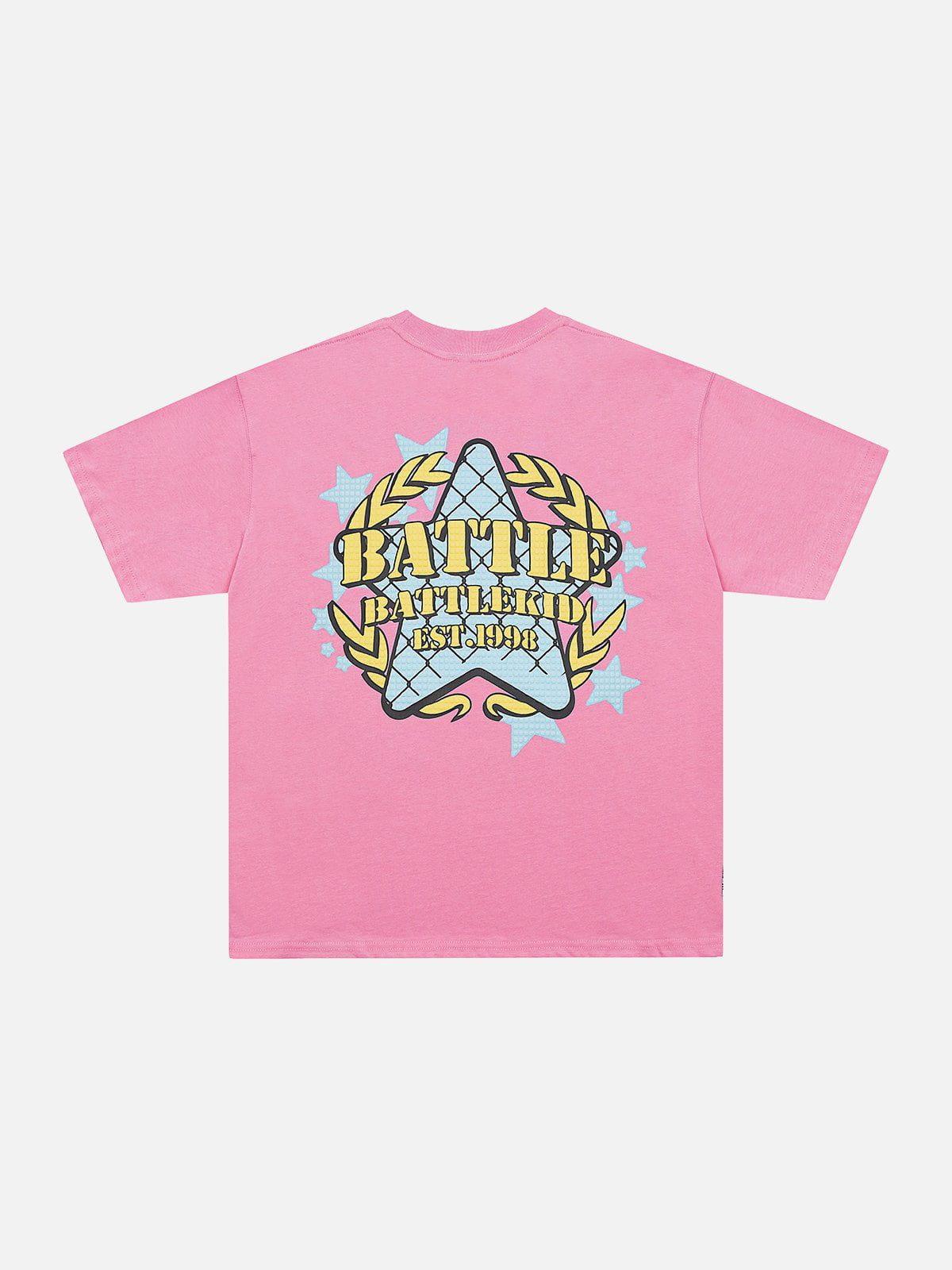 Sneakerland™ - Star Letter Foam Print Tee - tntwear1