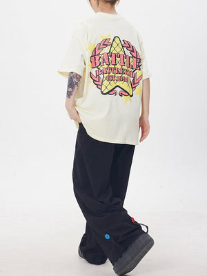 Sneakerland™ - Star Letter Foam Print Tee - tntwear1