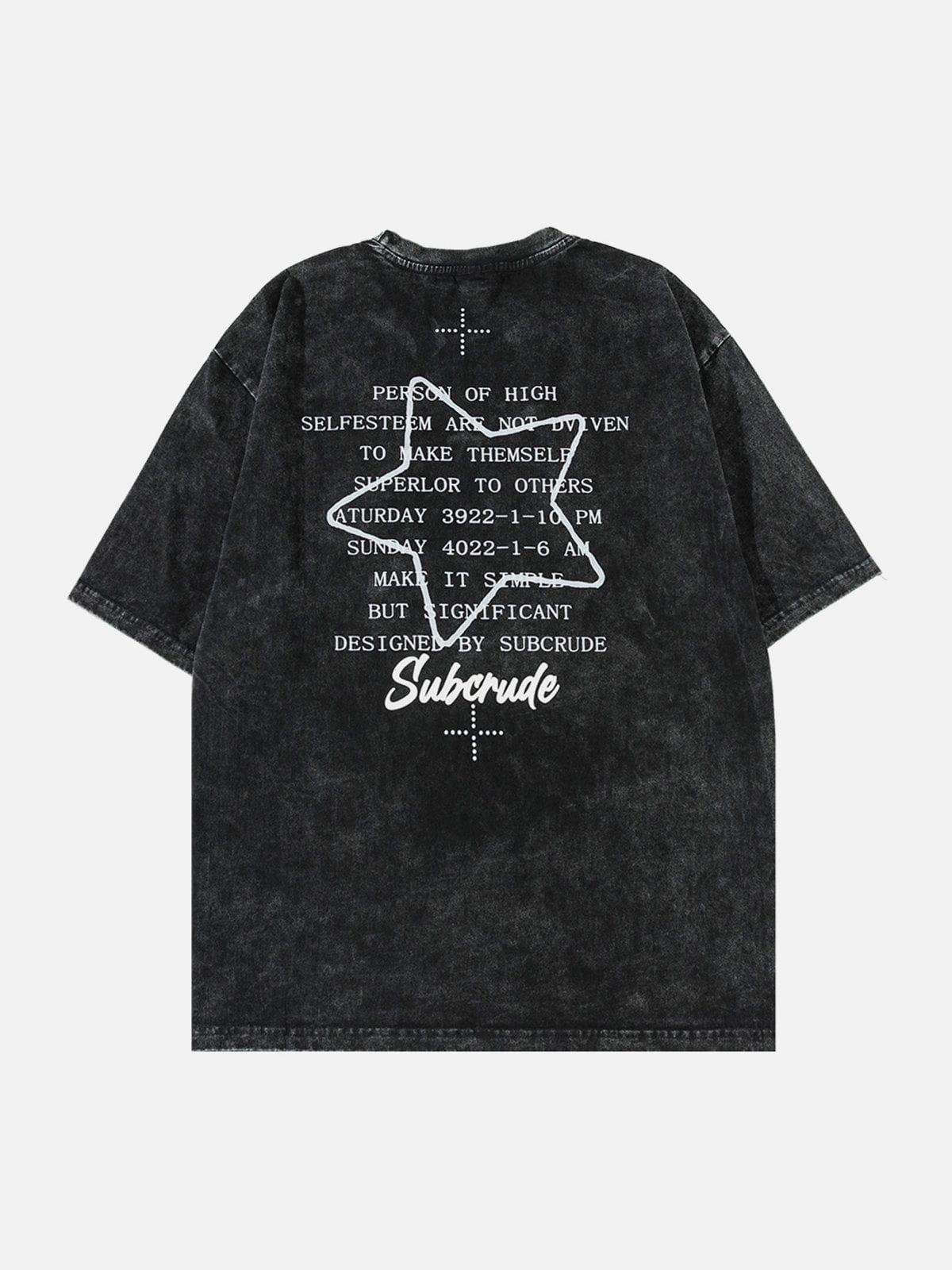 Sneakerland™ - Star Print Washed Tee - tntwear1