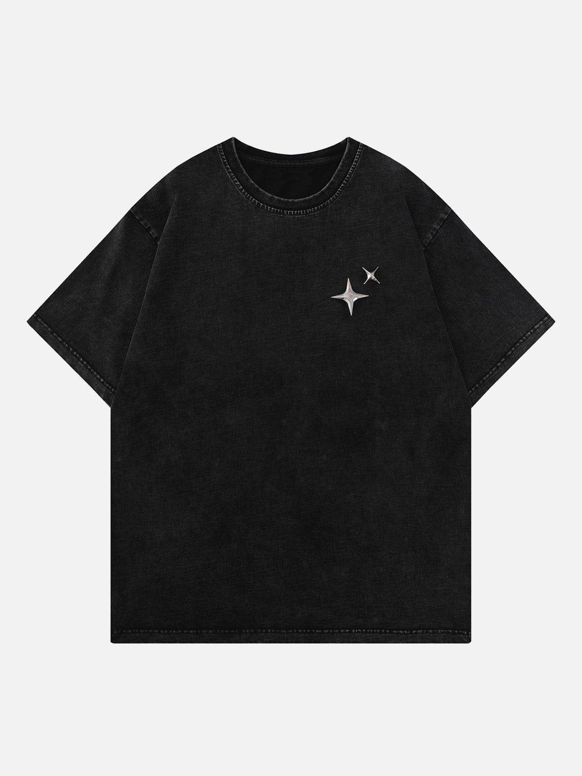 Sneakerland™ - Star Print Washed Tee - tntwear1