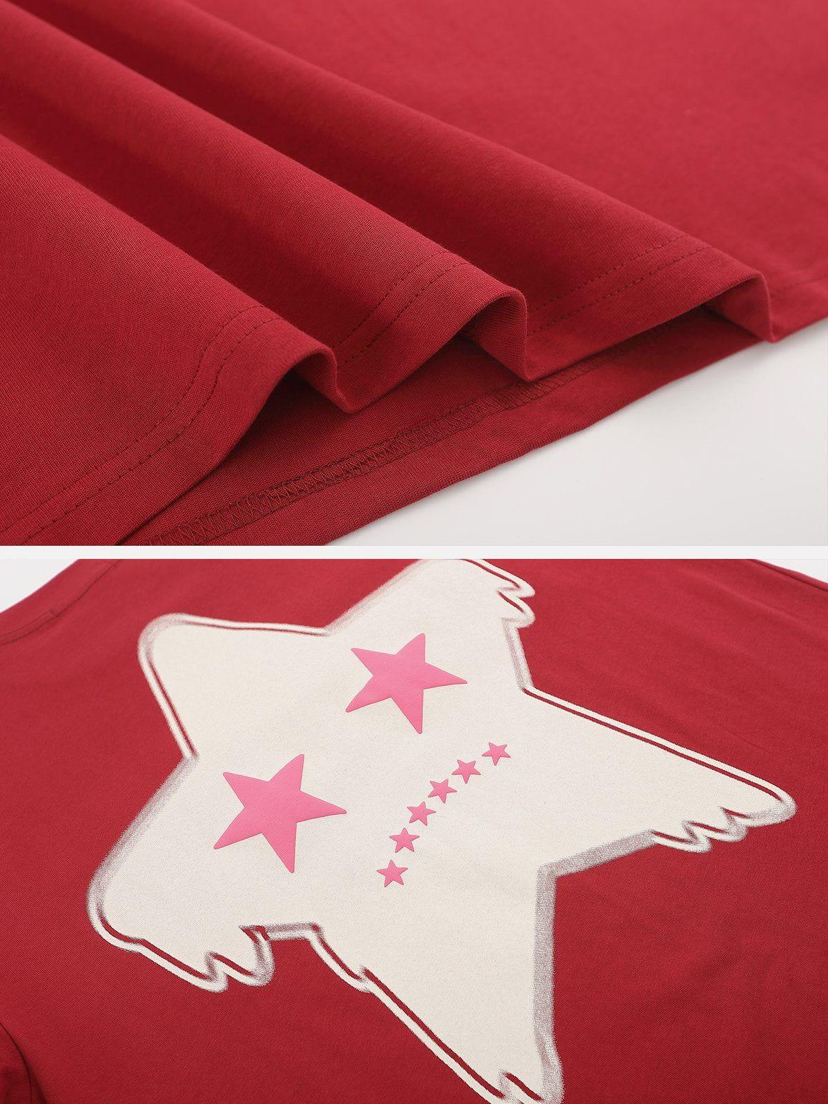 Sneakerland™ - Stars Flocked Graphic Tee - tntwear1