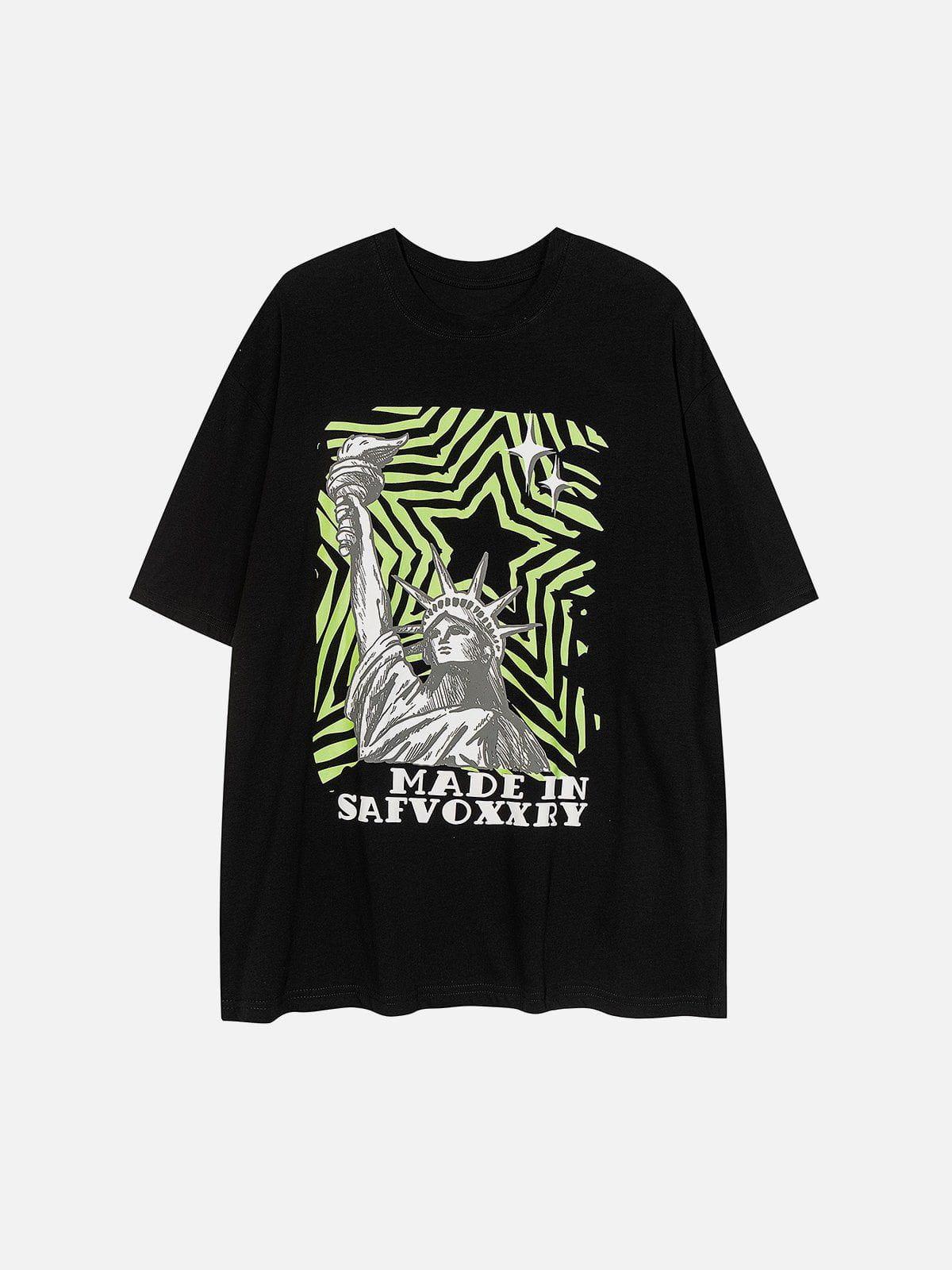 Sneakerland™ - Statue of Liberty Print Star Tee - tntwear1