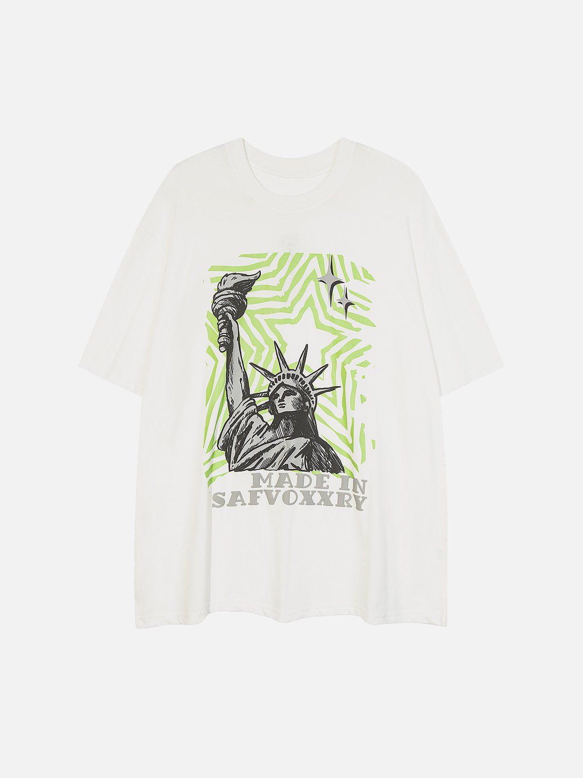 Sneakerland™ - Statue of Liberty Print Star Tee - tntwear1