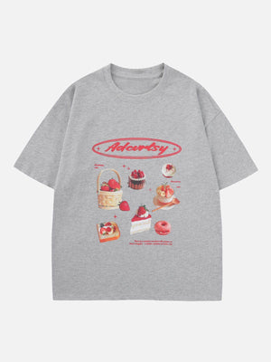 Sneakerland™ - Strawberry Cake Print Tee - tntwear1