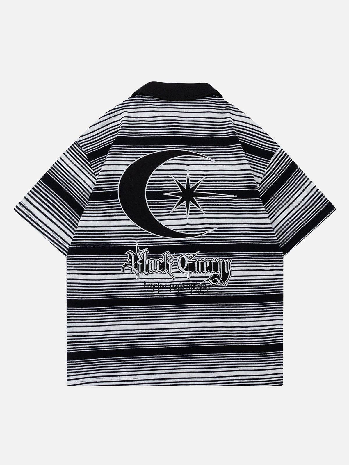 Sneakerland™ - Stripe Embroidery Polo Tee - tntwear1