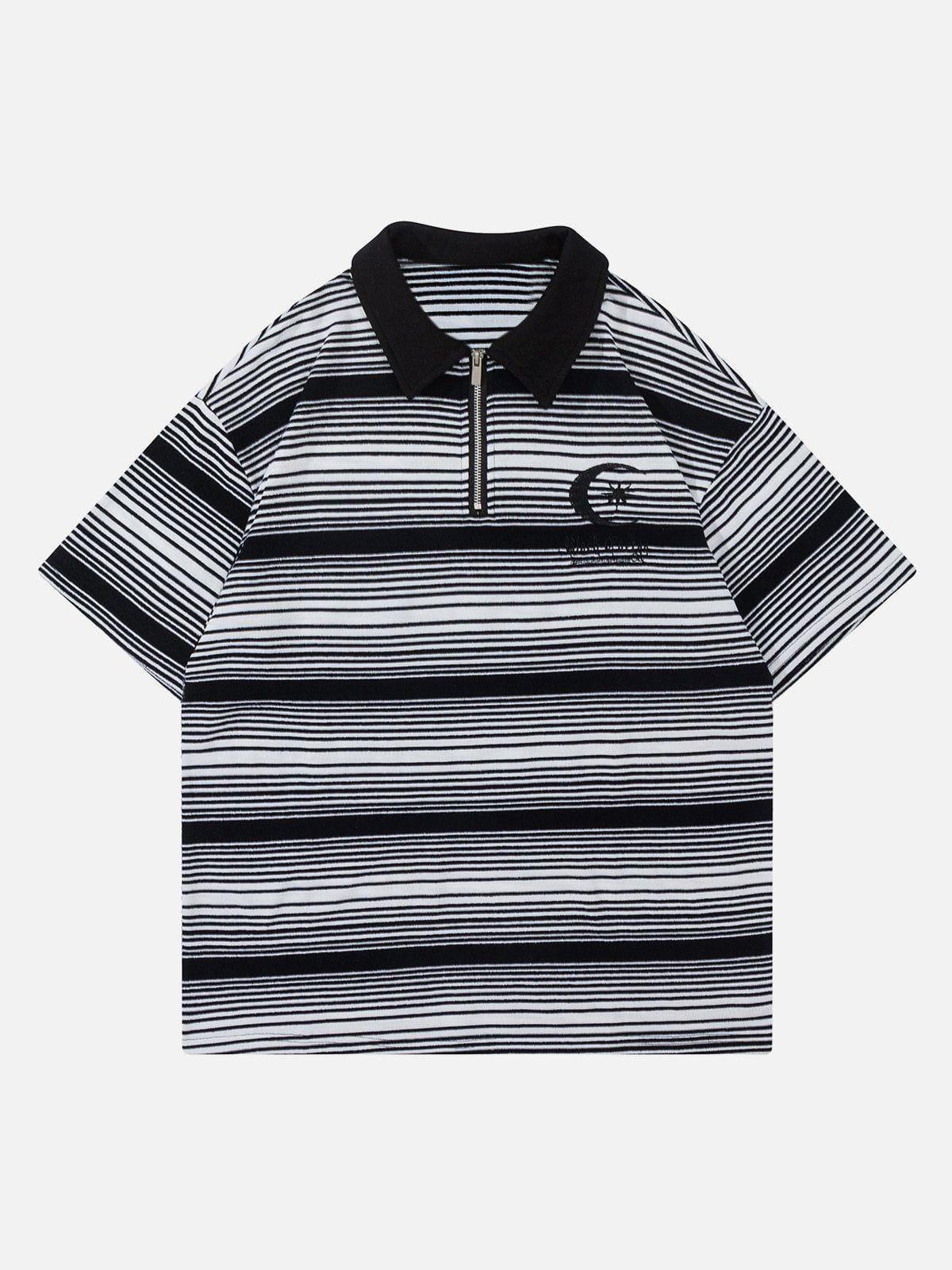 Sneakerland™ - Stripe Embroidery Polo Tee - tntwear1