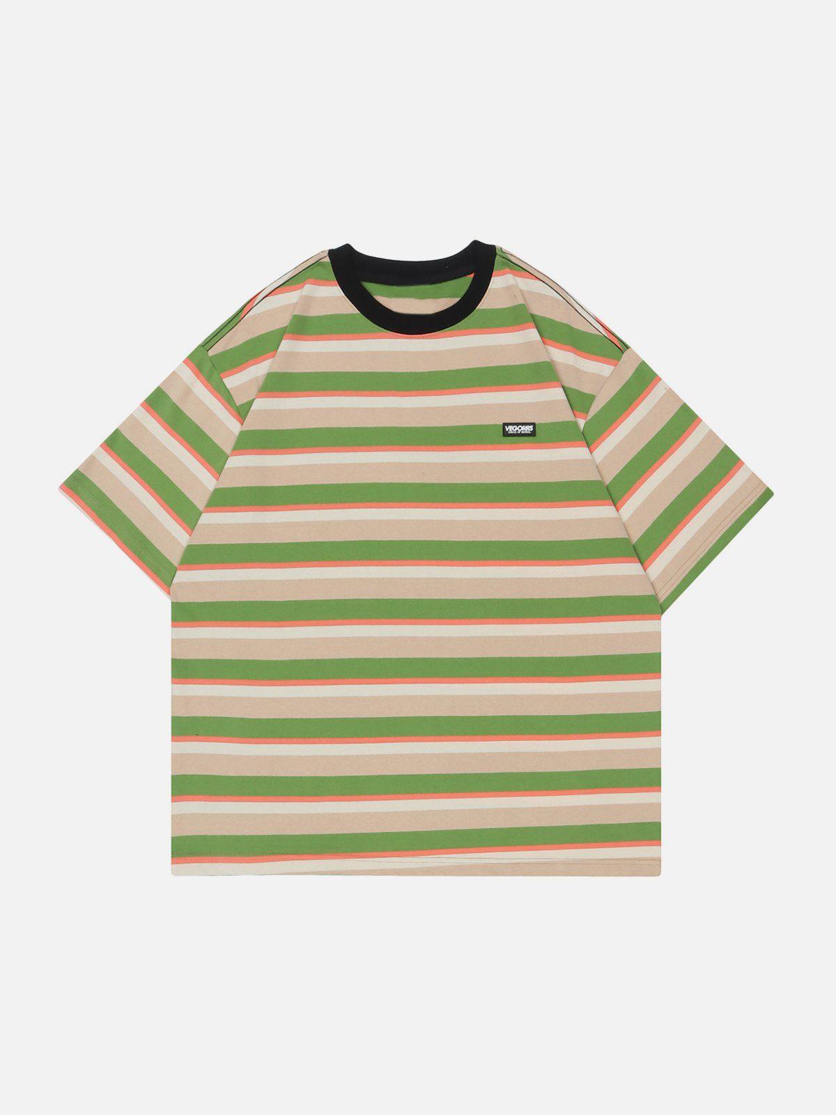 Sneakerland™ - Striped Contrast Tee - tntwear1