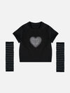 Sneakerland™ - Stripes Heart Print Tee - tntwear1