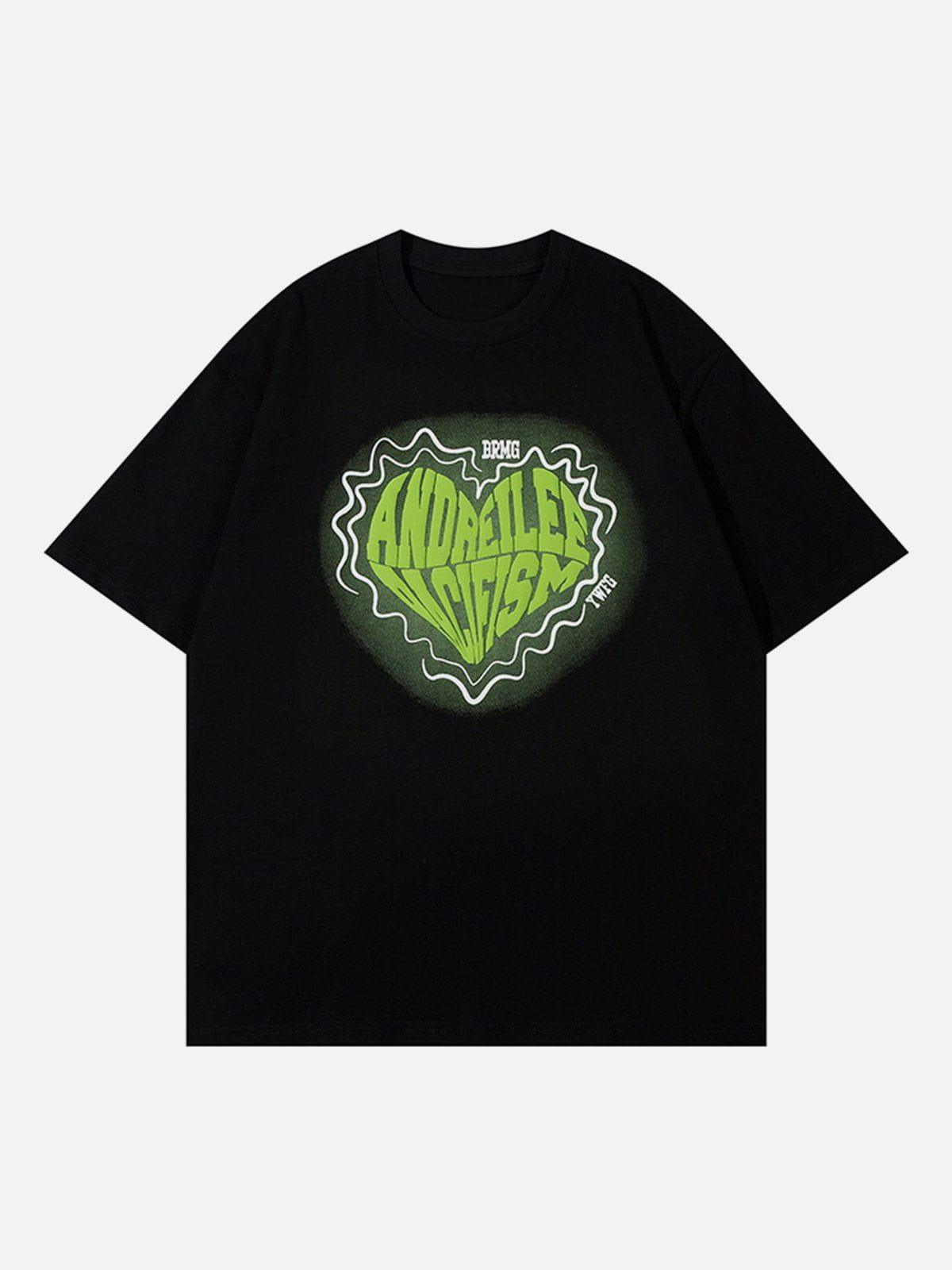 Sneakerland™ - Suede Foam Heart Print Tee - tntwear1