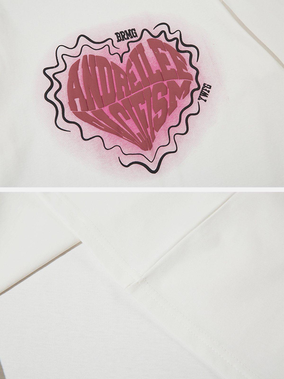 Sneakerland™ - Suede Foam Heart Print Tee - tntwear1