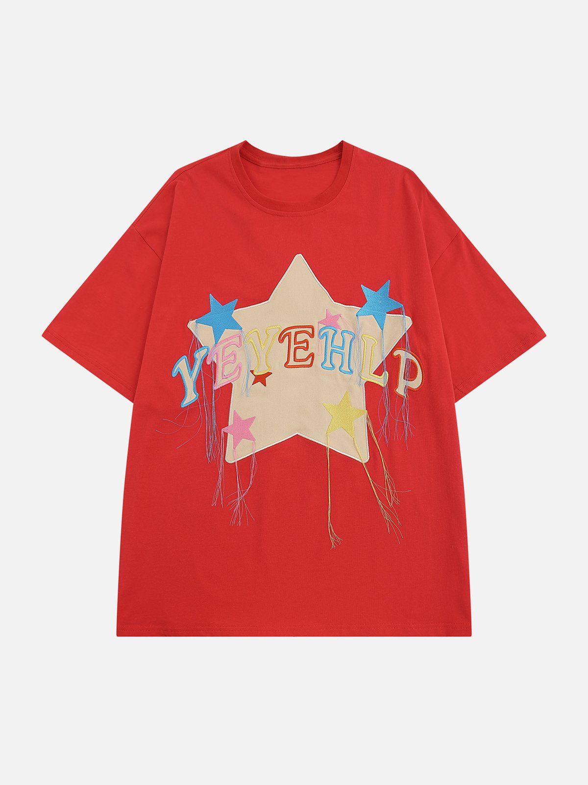 Sneakerland™ - Tassel Embroidery Star Tee - tntwear1