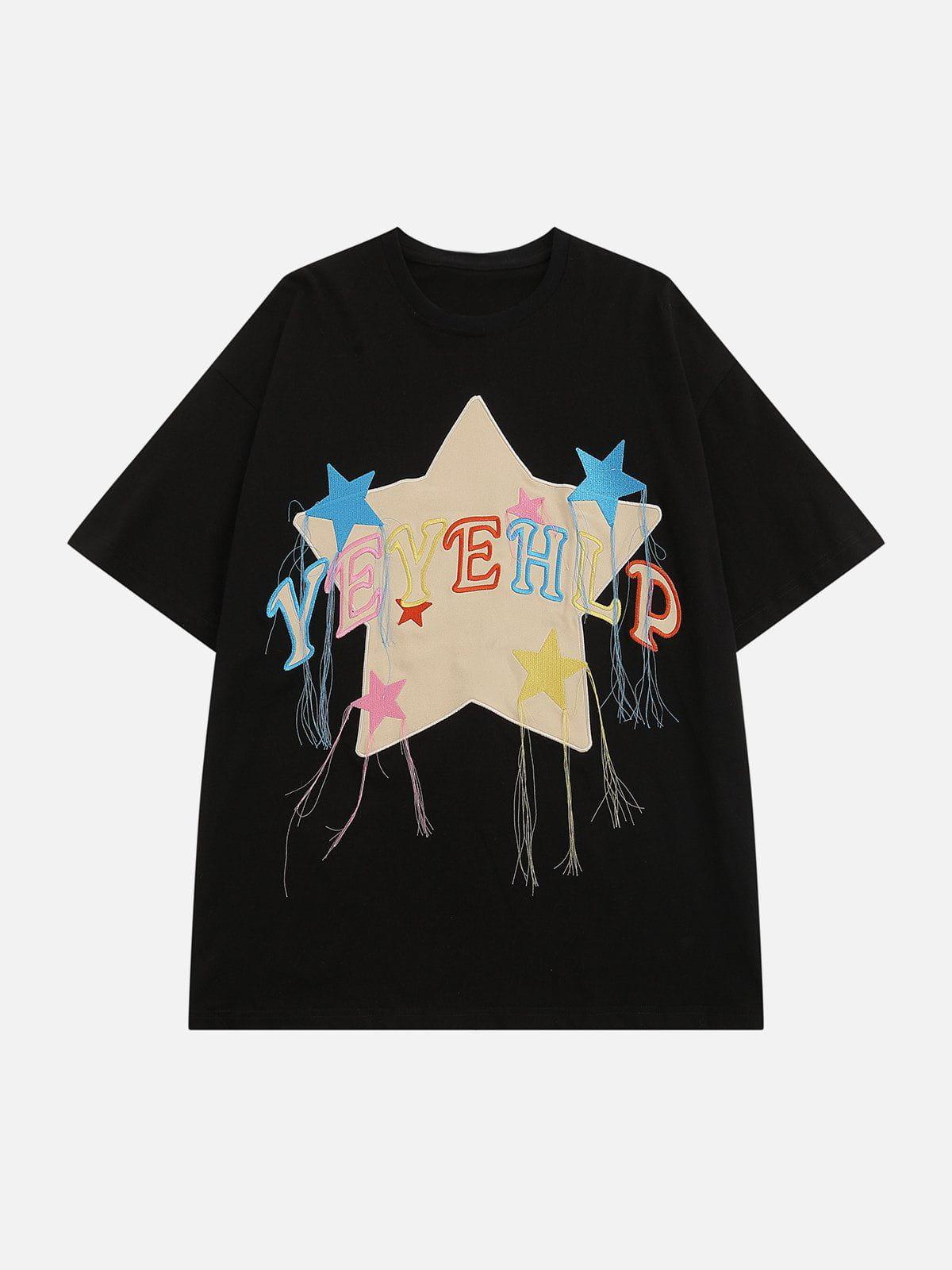 Sneakerland™ - Tassel Embroidery Star Tee - tntwear1