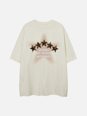 Sneakerland™ - Three-dimensional Embroidery Star Print Tee - tntwear1