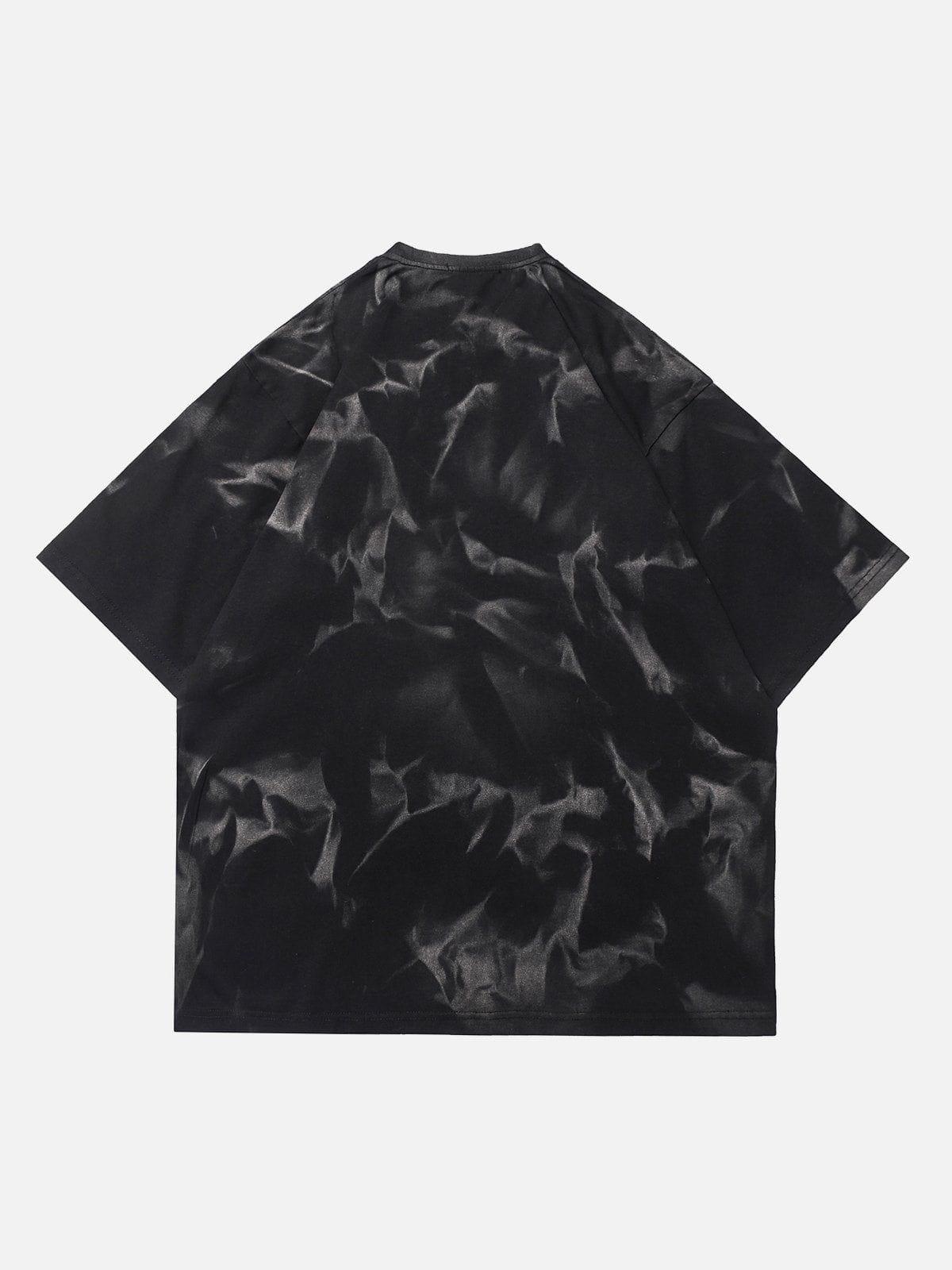 Sneakerland™ - Tie Dye Washed Letter Print Tee - tntwear1