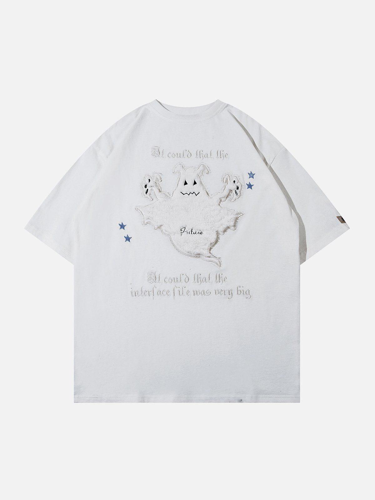 Sneakerland™ - Towel Embroidery Ghost Print Tee - tntwear1