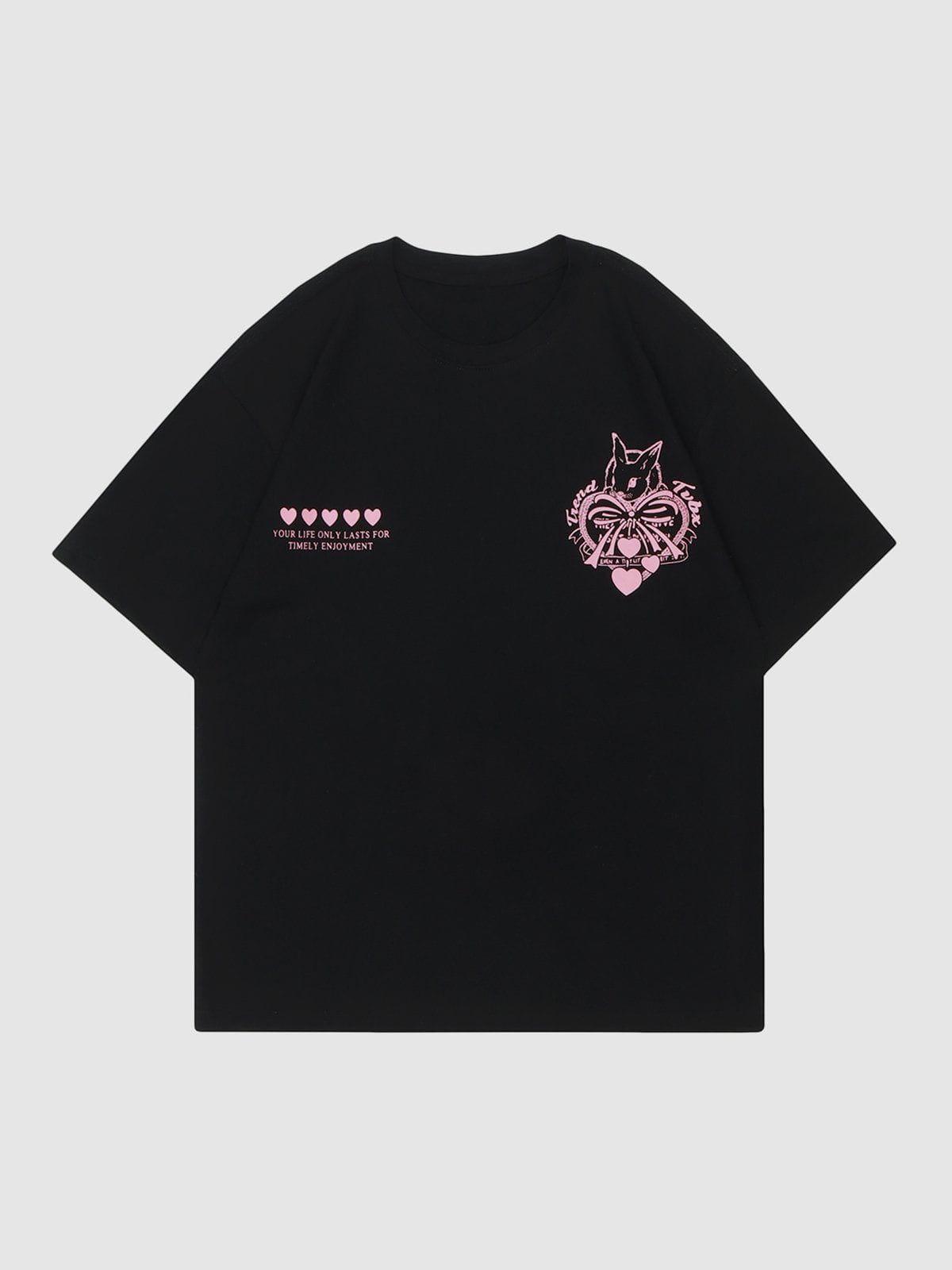 Sneakerland™ - Towel Embroidery Heart-shaped Print Tee - tntwear1