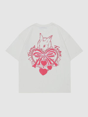 Sneakerland™ - Towel Embroidery Heart-shaped Print Tee - tntwear1