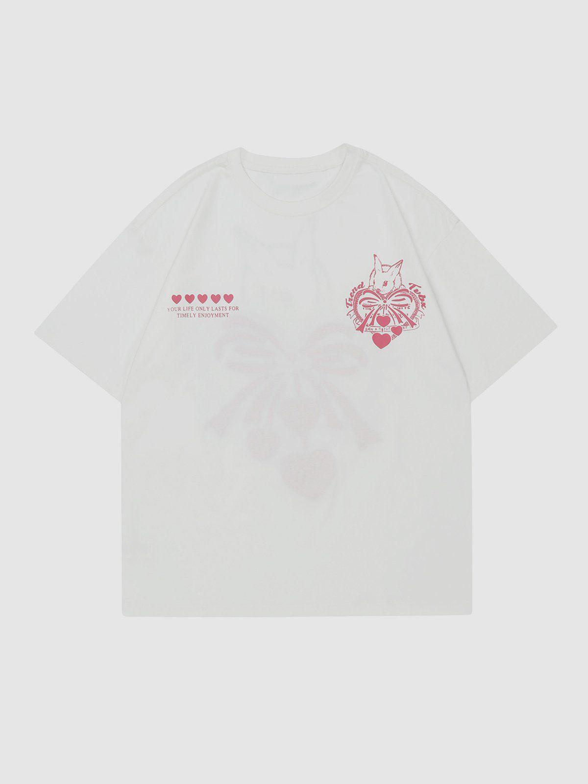 Sneakerland™ - Towel Embroidery Heart-shaped Print Tee - tntwear1