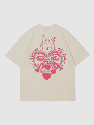 Sneakerland™ - Towel Embroidery Heart-shaped Print Tee - tntwear1