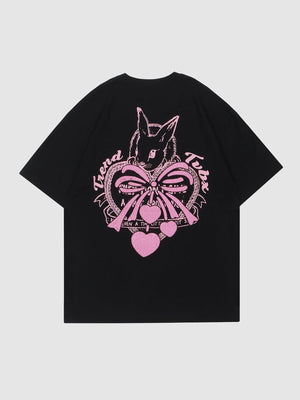 Sneakerland™ - Towel Embroidery Heart-shaped Print Tee - tntwear1