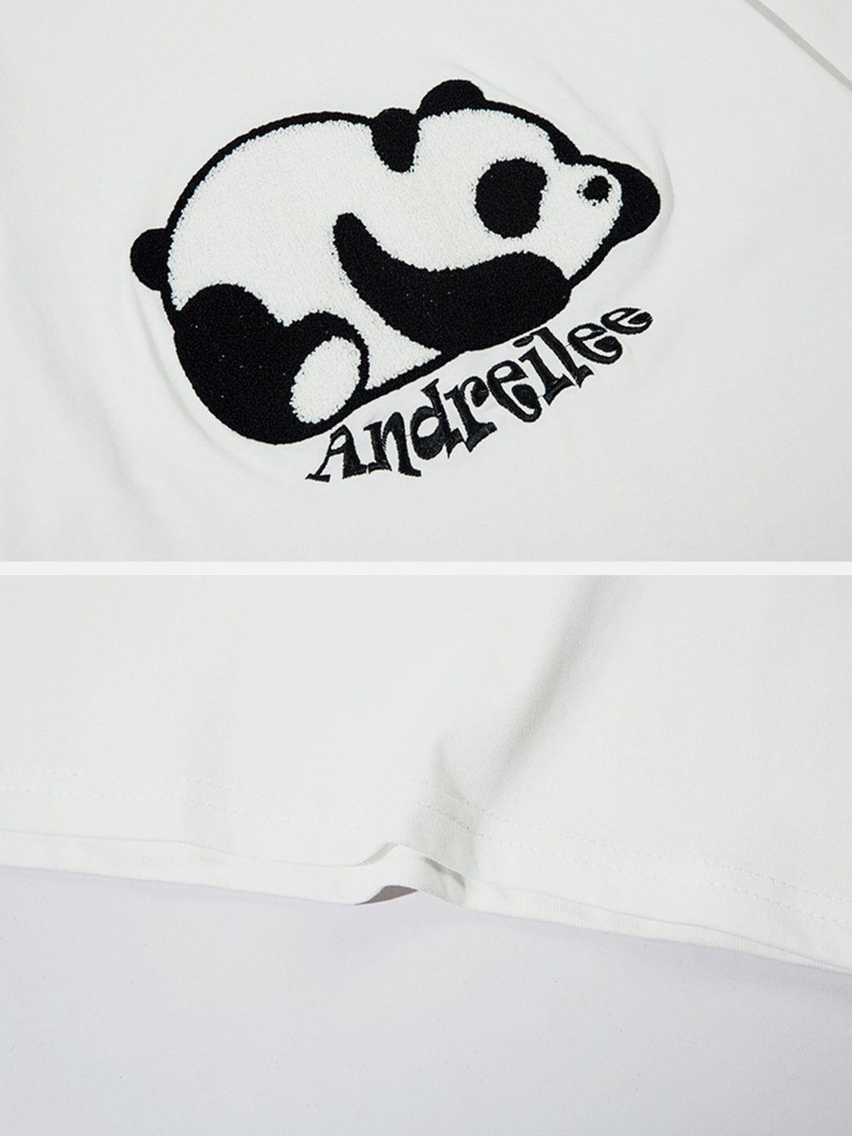 Sneakerland™ - Towel Embroidery Panda Print Tee - tntwear1