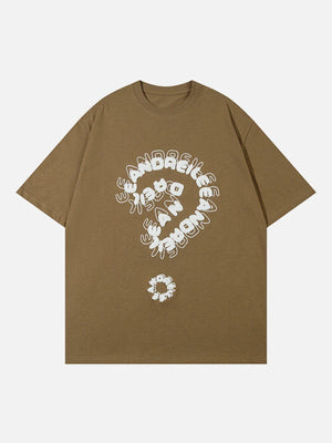 Sneakerland™ - Towel Embroidery Question Mark Print Tee - tntwear1