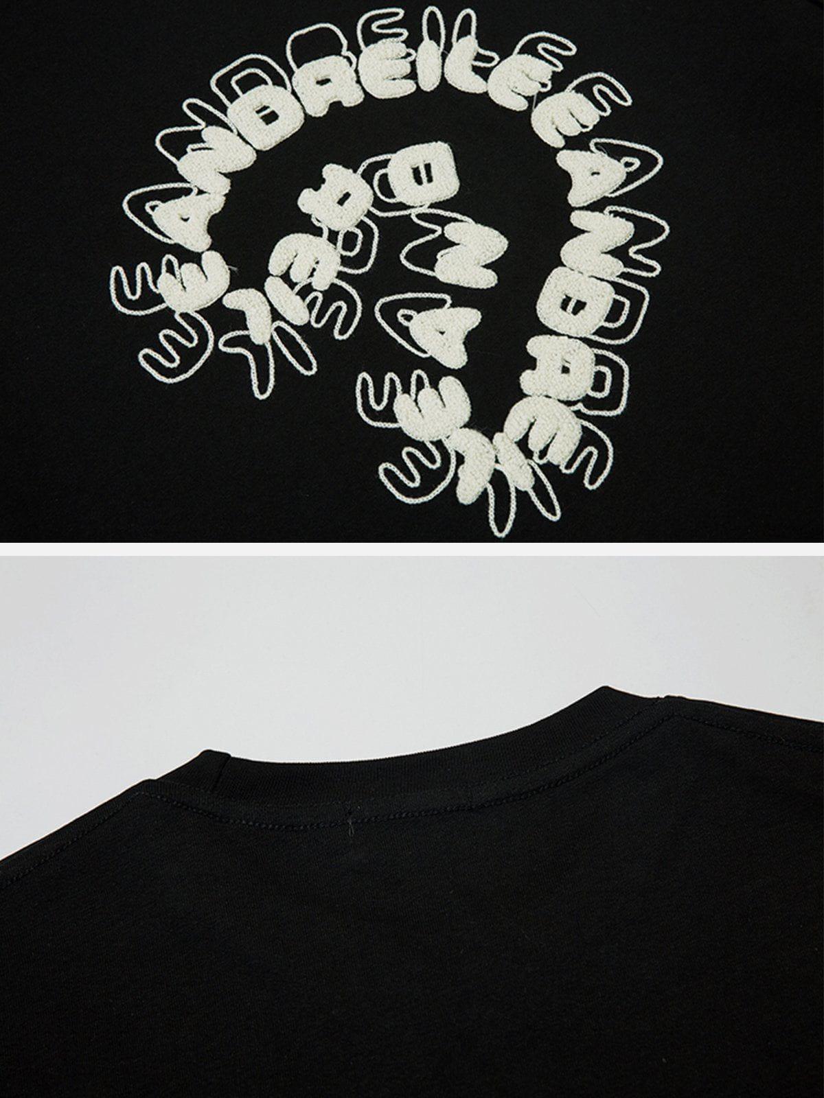 Sneakerland™ - Towel Embroidery Question Mark Print Tee - tntwear1