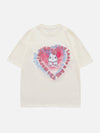 Sneakerland™ - Towel Embroidery Rabbit Heart Element Tee - tntwear1