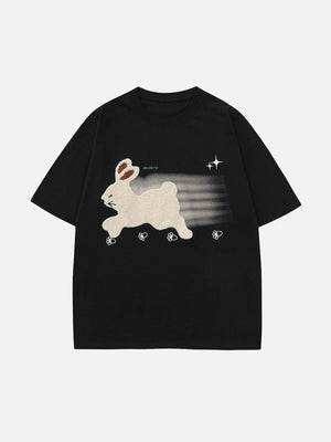 Sneakerland™ - Towel Embroidery Rabbit Print Tee - tntwear1