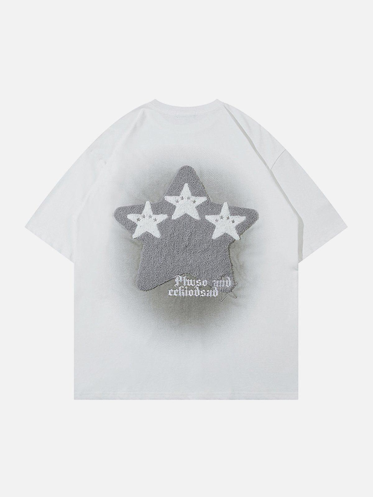 Sneakerland™ - Towel Embroidery Star Print Tee - tntwear1